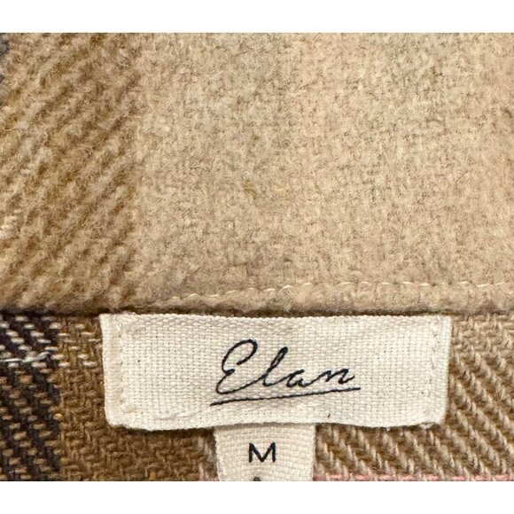 Elan International Addy Pink/Brown Plaid Cropped Shacket Jacket Womens Size M - Picture 5 of 6